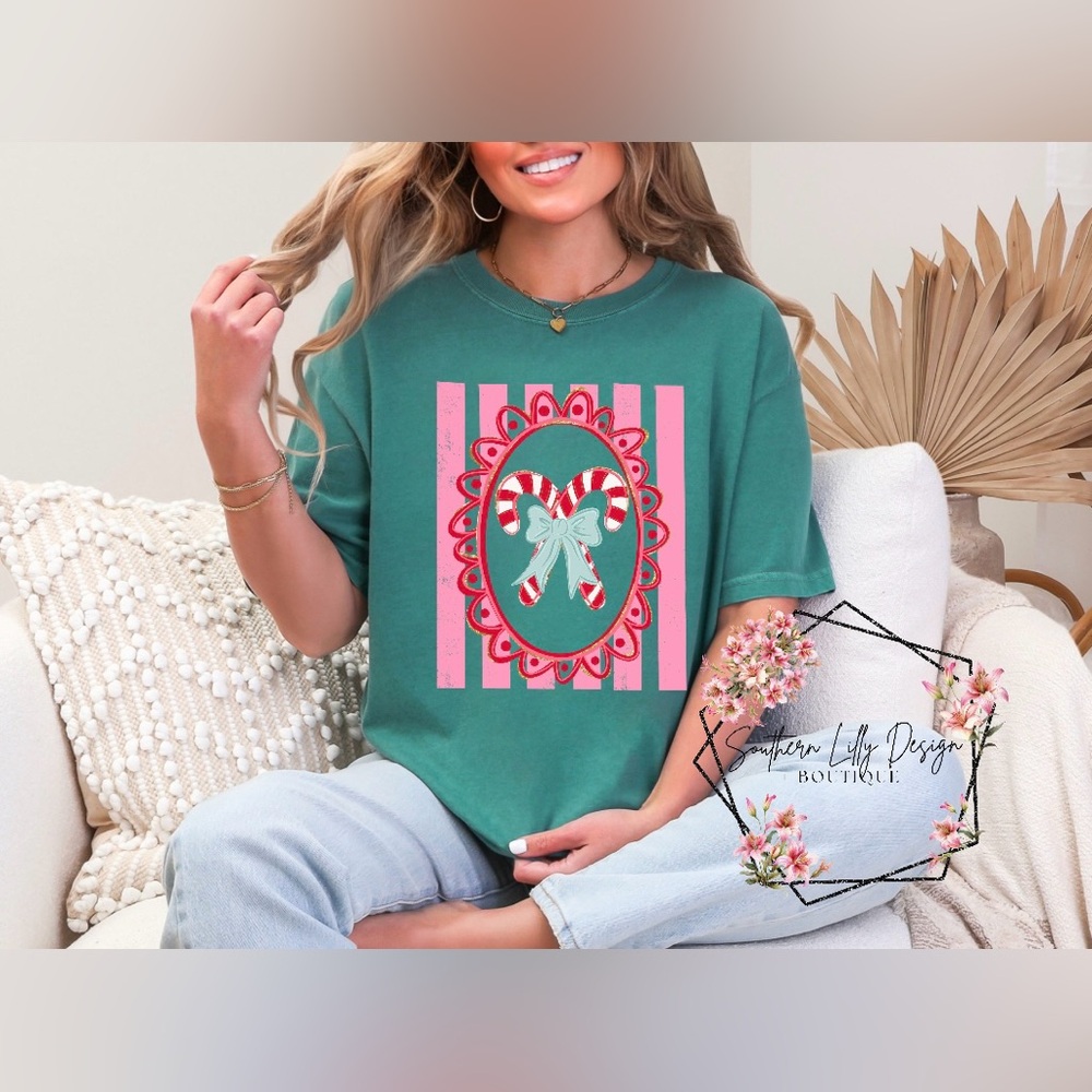 Comfort Colors Candy Cane Graphic T-Shirt